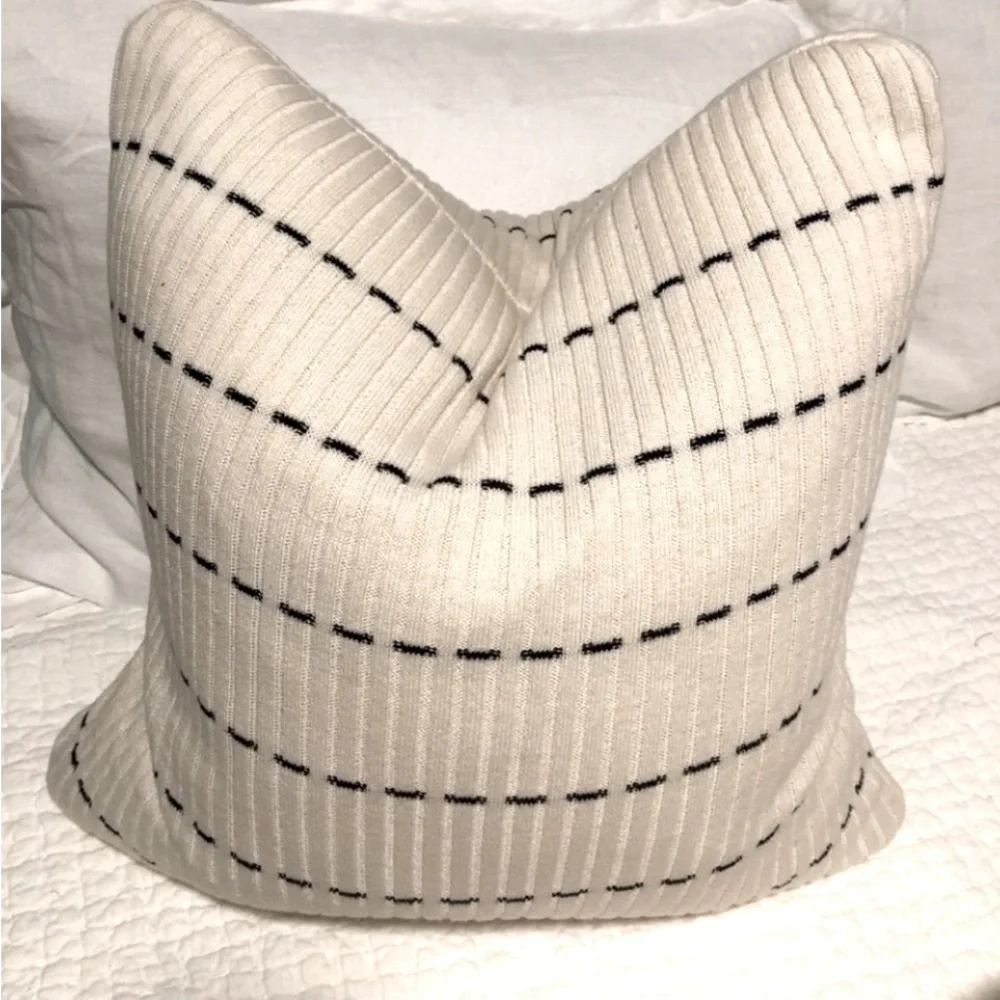 Down Feather Pillow Aztec Dash Cashmere Feel Knit Full Zip Pillow Cover Sample